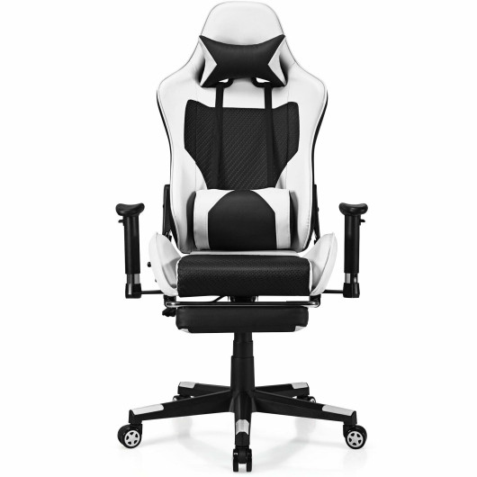Red PU Leather Gaming Chair with USB Massage, Headrest, and Footrest 11 Red PU Leather Gaming Chair with USB Massage, Headrest, and Footrest - Image 11