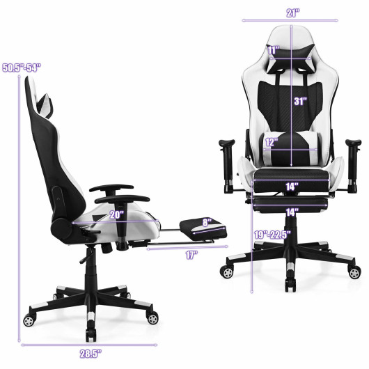Red PU Leather Gaming Chair with USB Massage, Headrest, and Footrest 12 Red PU Leather Gaming Chair with USB Massage, Headrest, and Footrest - Image 12