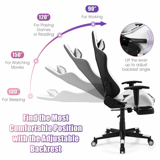 Red PU Leather Gaming Chair with USB Massage, Headrest, and Footrest 14 Red PU Leather Gaming Chair with USB Massage, Headrest, and Footrest - Image 14