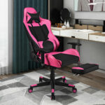 Red PU Leather Gaming Chair with USB Massage, Headrest, and Footrest 51 Red PU Leather Gaming Chair with USB Massage, Headrest, and Footrest
