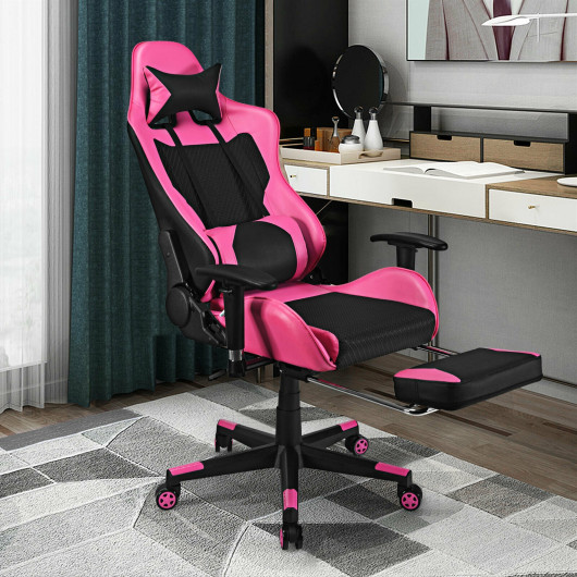 Red PU Leather Gaming Chair with USB Massage, Headrest, and Footrest 16 Red PU Leather Gaming Chair with USB Massage, Headrest, and Footrest - Image 16