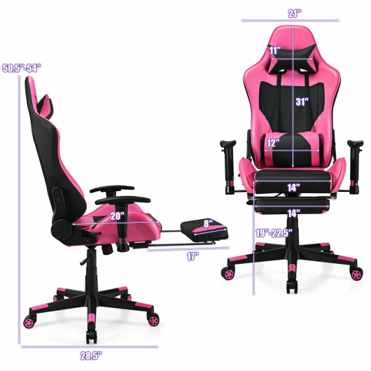 Red PU Leather Gaming Chair with USB Massage, Headrest, and Footrest 18 Red PU Leather Gaming Chair with USB Massage, Headrest, and Footrest - Image 18