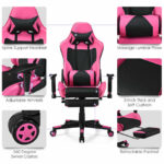 Red PU Leather Gaming Chair with USB Massage, Headrest, and Footrest 54 Red PU Leather Gaming Chair with USB Massage, Headrest, and Footrest