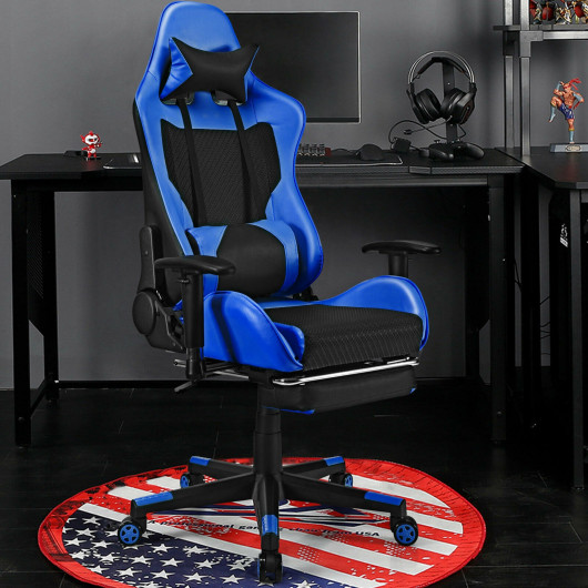 Red PU Leather Gaming Chair with USB Massage, Headrest, and Footrest 22 Red PU Leather Gaming Chair with USB Massage, Headrest, and Footrest - Image 22