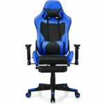 Red PU Leather Gaming Chair with USB Massage, Headrest, and Footrest 60 Red PU Leather Gaming Chair with USB Massage, Headrest, and Footrest