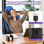 Red PU Leather Gaming Chair with USB Massage, Headrest, and Footrest 62 Red PU Leather Gaming Chair with USB Massage, Headrest, and Footrest