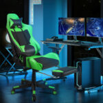 Red PU Leather Gaming Chair with USB Massage, Headrest, and Footrest 64 Red PU Leather Gaming Chair with USB Massage, Headrest, and Footrest