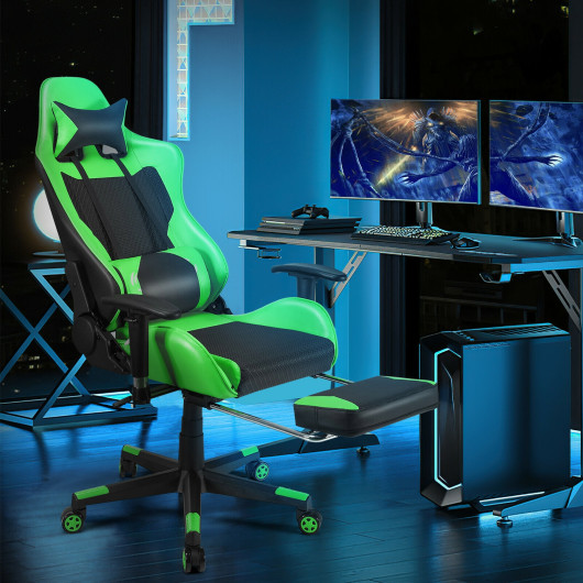 Red PU Leather Gaming Chair with USB Massage, Headrest, and Footrest 29 Red PU Leather Gaming Chair with USB Massage, Headrest, and Footrest - Image 29