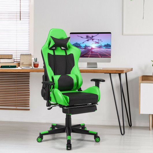 Red PU Leather Gaming Chair with USB Massage, Headrest, and Footrest 30 Red PU Leather Gaming Chair with USB Massage, Headrest, and Footrest - Image 30