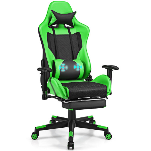Red PU Leather Gaming Chair with USB Massage, Headrest, and Footrest 31 Red PU Leather Gaming Chair with USB Massage, Headrest, and Footrest - Image 31