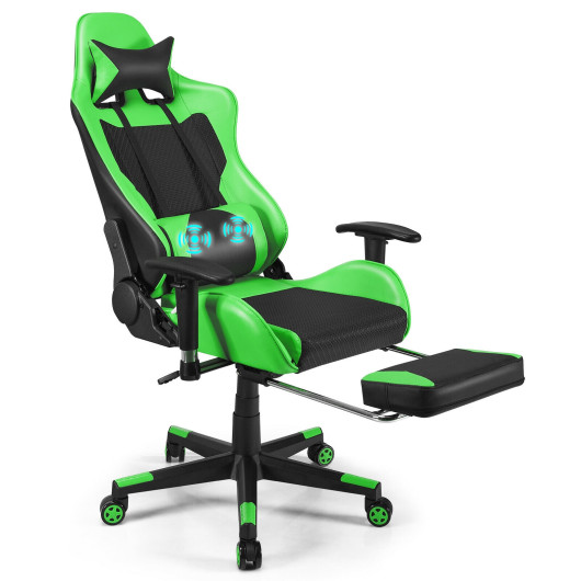Red PU Leather Gaming Chair with USB Massage, Headrest, and Footrest 32 Red PU Leather Gaming Chair with USB Massage, Headrest, and Footrest - Image 32