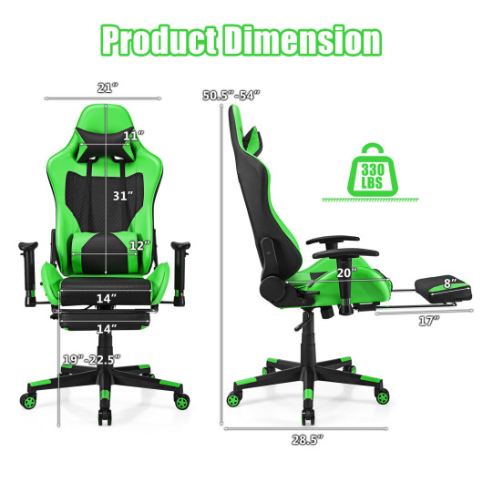 Red PU Leather Gaming Chair with USB Massage, Headrest, and Footrest 33 Red PU Leather Gaming Chair with USB Massage, Headrest, and Footrest - Image 33