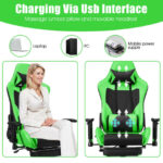 Red PU Leather Gaming Chair with USB Massage, Headrest, and Footrest 70 Red PU Leather Gaming Chair with USB Massage, Headrest, and Footrest