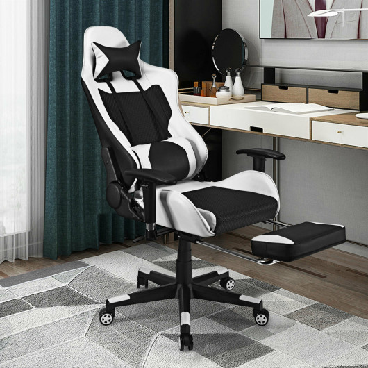 Red PU Leather Gaming Chair with USB Massage, Headrest, and Footrest 8 Red PU Leather Gaming Chair with USB Massage, Headrest, and Footrest - Image 8
