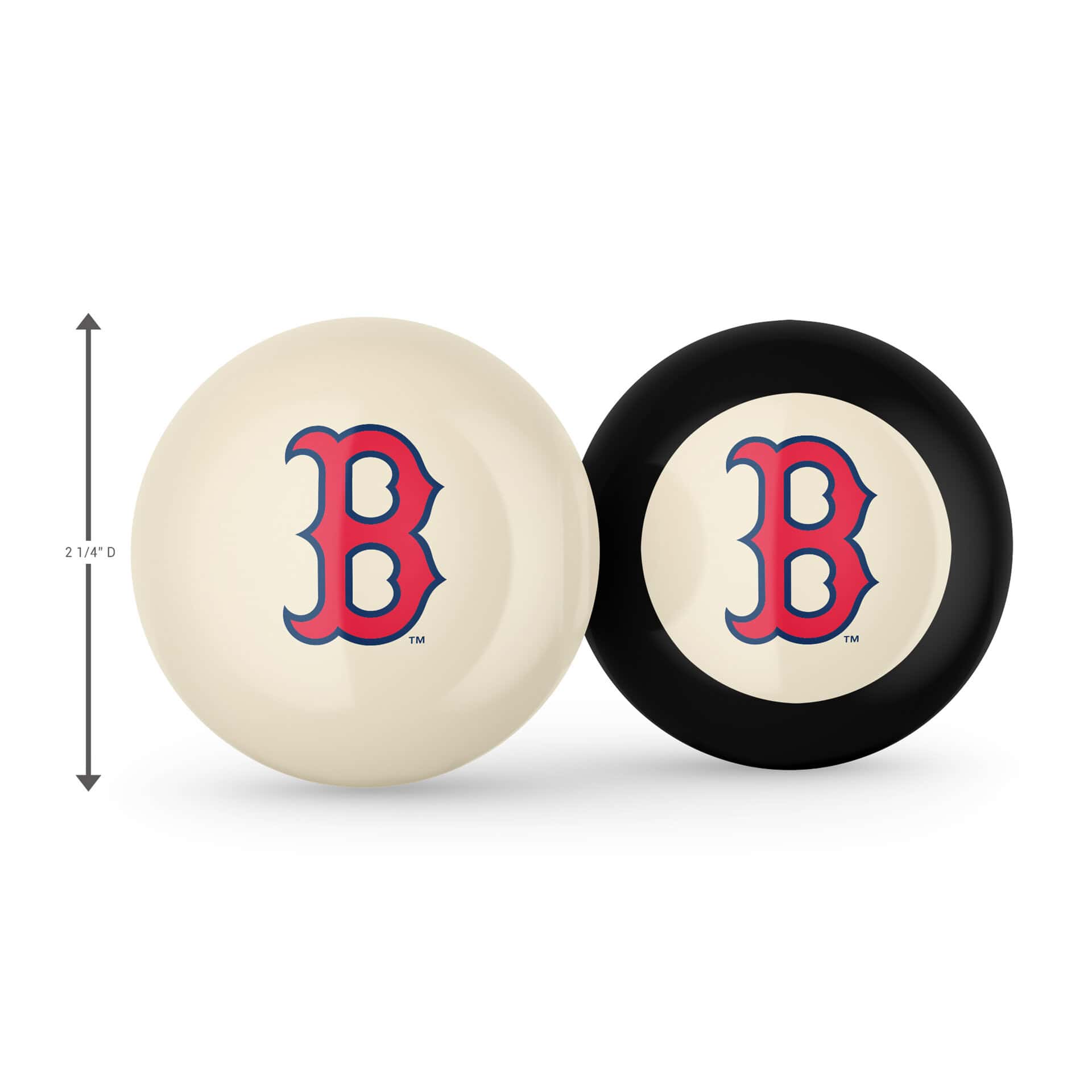 Red Sox MLB Logo Cue Ball and 8 Ball 2 Red Sox MLB Logo Cue Ball and 8 Ball - Image 2