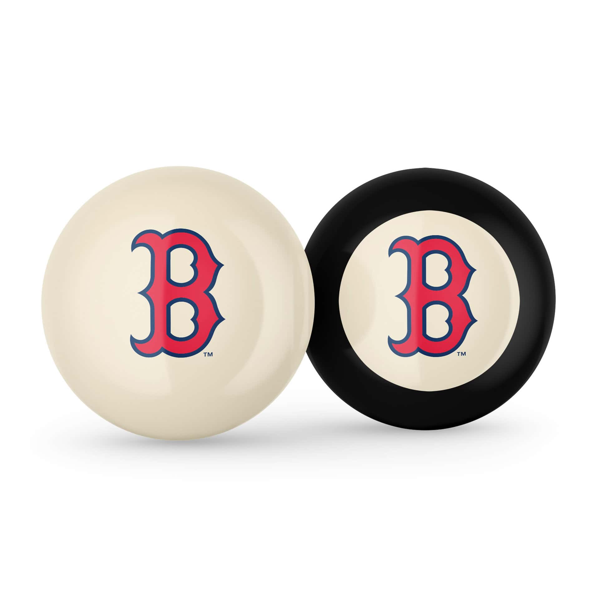 Red Sox MLB Logo Cue Ball and 8 Ball 3 Red Sox MLB Logo Cue Ball and 8 Ball - Image 3