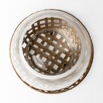 Reena I Small Gold Woven Metal Base Table Candle Holder 12 Reena I Small Gold Woven Metal Base Table Candle Holder