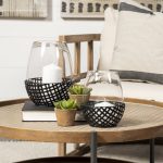 Reena II Large Black Woven Metal Base Table Candle Holder
