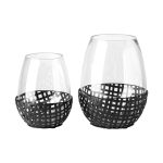 Reena II Large Black Woven Metal Base Table Candle Holder