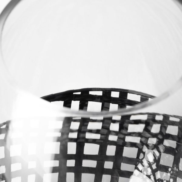 Reena II Large Black Woven Metal Base Table Candle Holder 6