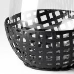 Reena II Large Black Woven Metal Base Table Candle Holder