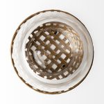Reena II Large Gold Woven Metal Base Table Candle Holder