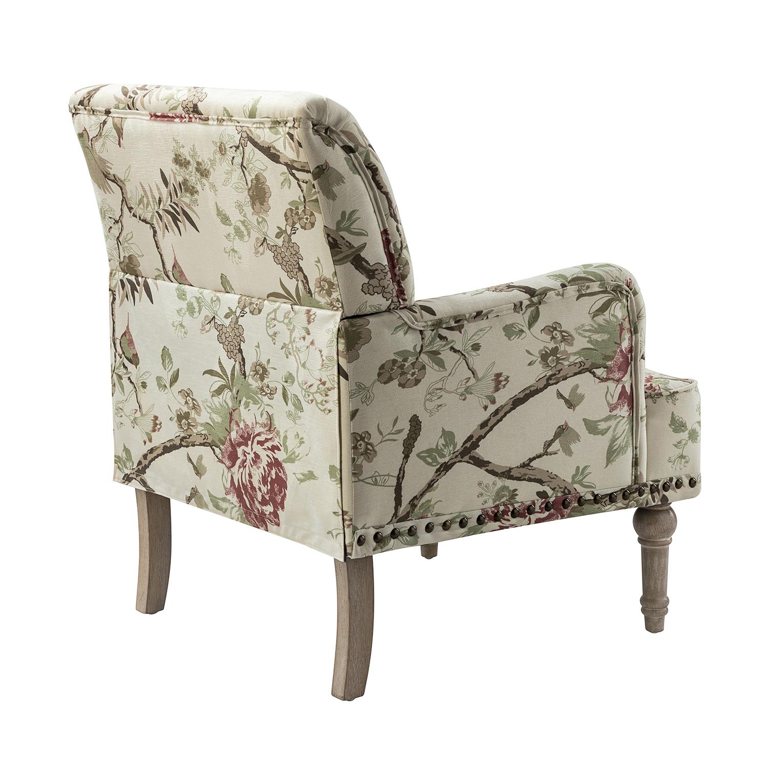 Reggio Floral Glam Nailhead Trim Armchair 3 Reggio Floral Glam Nailhead Trim Armchair - Image 3