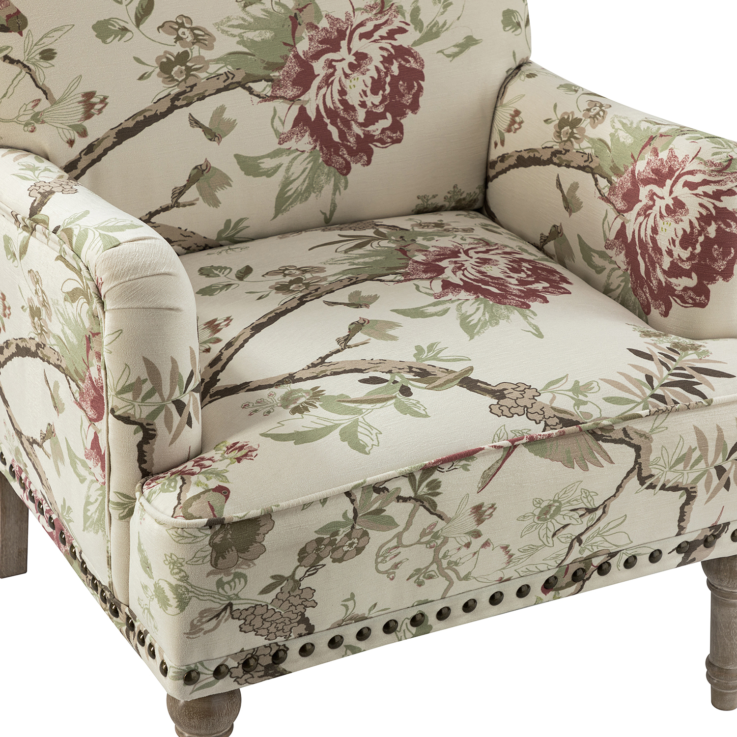 Reggio Floral Glam Nailhead Trim Armchair 5 Reggio Floral Glam Nailhead Trim Armchair - Image 5