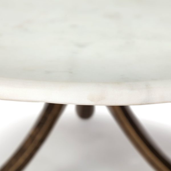 Reinhardt 36 Round Glass Top Marble Shelf Gold Metal Base Coffee Table 5
