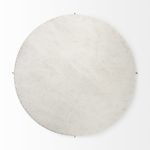 Reinhold 49" Round White Marble Top Gold Metal Base Coffee Table