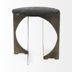 Reinhold II 21L x 21W x 21H Black Marble Top Iron Side Table