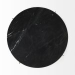 Reinhold II 21L x 21W x 21H Black Marble Top Iron Side Table