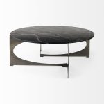 Reinhold III Black Marble Top Iron Coffee Table