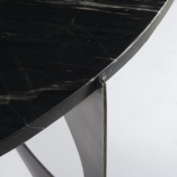 Reinhold III Black Marble Top Iron Coffee Table 7