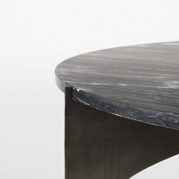 Reinhold III Black Marble Top Iron Coffee Table 8