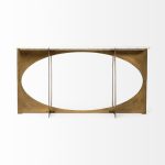 Reinhold IV 59L x 16W White Marble Top Gold Metal Base Console Table