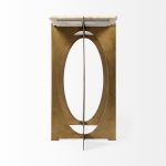 Reinhold IV 59L x 16W White Marble Top Gold Metal Base Console Table