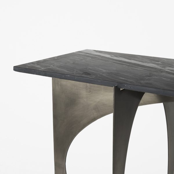 Reinhold IV Black Marble Top Iron Console Table 5