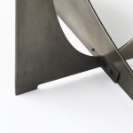 Reinhold IV Black Marble Top Iron Console Table