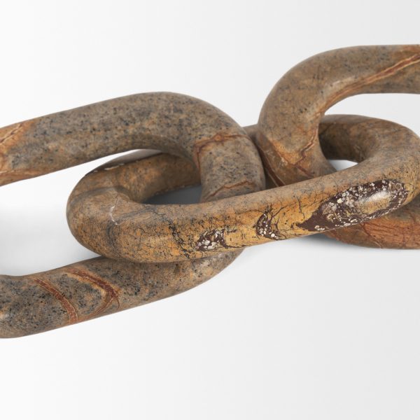 Reinir Red Brown Marble Chain Link Decorative Object 7