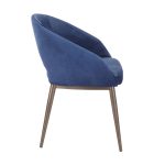 Renee Blue Velvet Copper Metal Contemporary Accent Chair 11 Renee Blue Velvet Copper Metal Contemporary Accent Chair