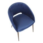 Renee Blue Velvet Copper Metal Contemporary Accent Chair 15 Renee Blue Velvet Copper Metal Contemporary Accent Chair