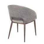 Renee Contemporary Silver Velvet Accent Chair Copper Metal Legs 10 Renee Contemporary Silver Velvet Accent Chair Copper Metal Legs