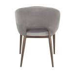 Renee Contemporary Silver Velvet Accent Chair Copper Metal Legs 11 Renee Contemporary Silver Velvet Accent Chair Copper Metal Legs