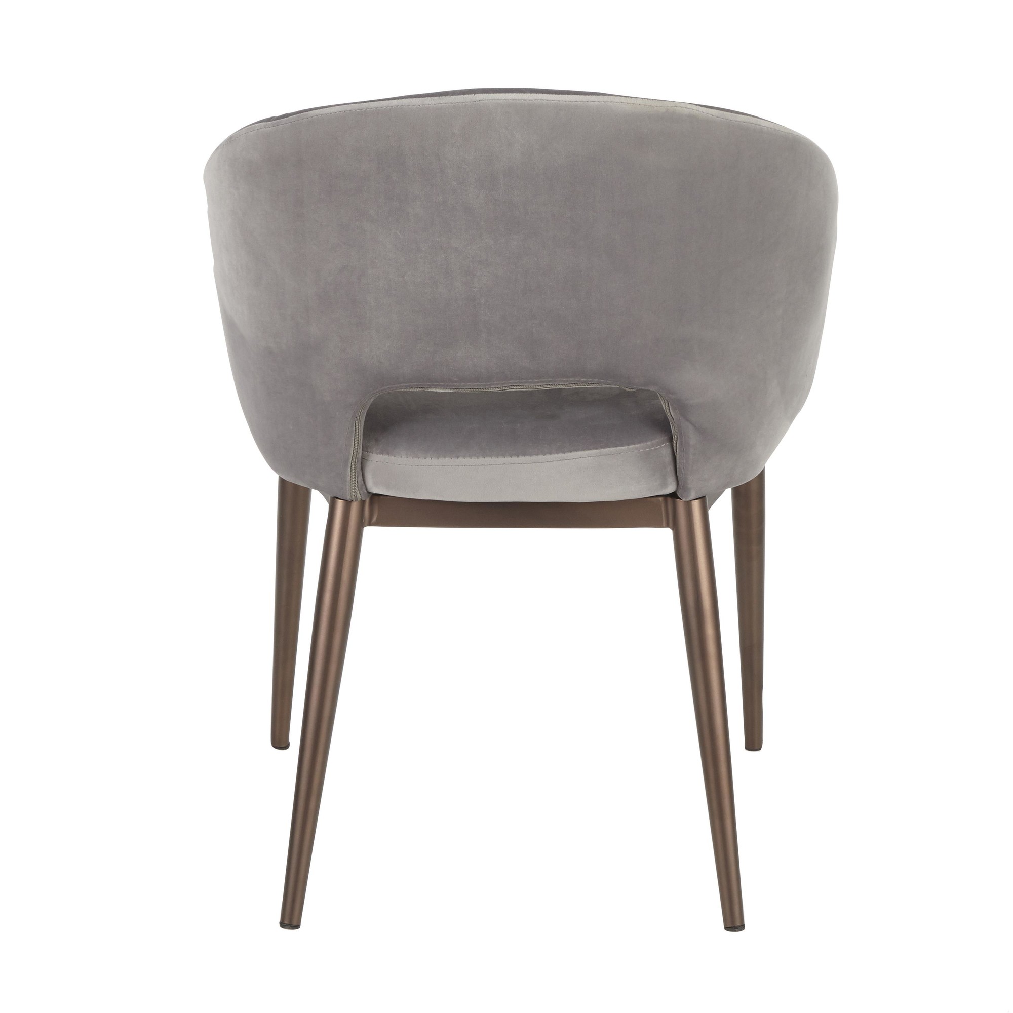 Renee Contemporary Silver Velvet Accent Chair Copper Metal Legs 4 Renee Contemporary Silver Velvet Accent Chair Copper Metal Legs - Image 4