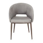 Renee Contemporary Silver Velvet Accent Chair Copper Metal Legs 12 Renee Contemporary Silver Velvet Accent Chair Copper Metal Legs