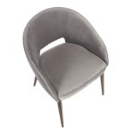 Renee Contemporary Silver Velvet Accent Chair Copper Metal Legs 13 Renee Contemporary Silver Velvet Accent Chair Copper Metal Legs