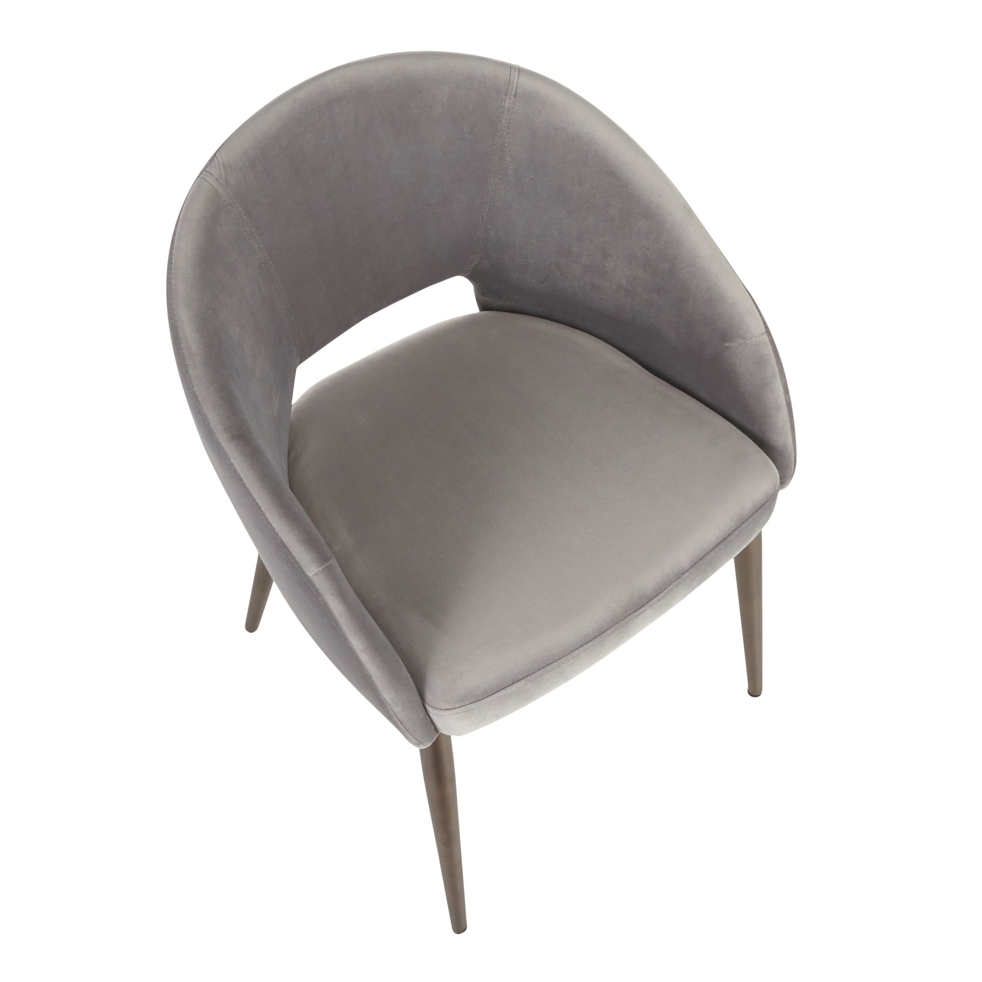 Renee Contemporary Silver Velvet Accent Chair Copper Metal Legs 6 Renee Contemporary Silver Velvet Accent Chair Copper Metal Legs - Image 6