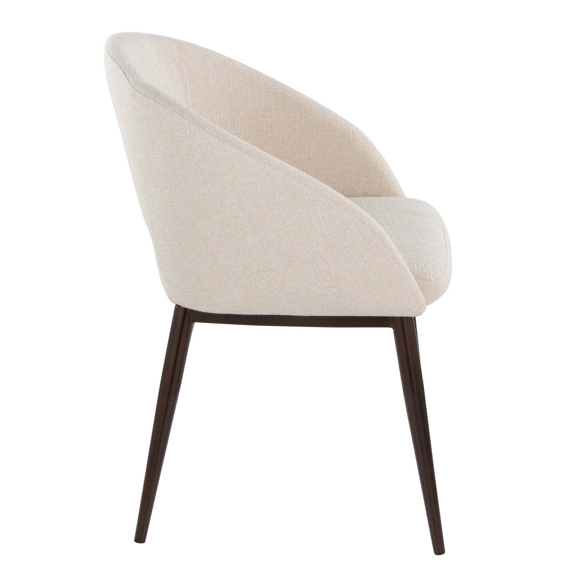 Renee Cream Noise Fabric Copper Contemporary Accent Chair 3 Renee Cream Noise Fabric Copper Contemporary Accent Chair - Image 3