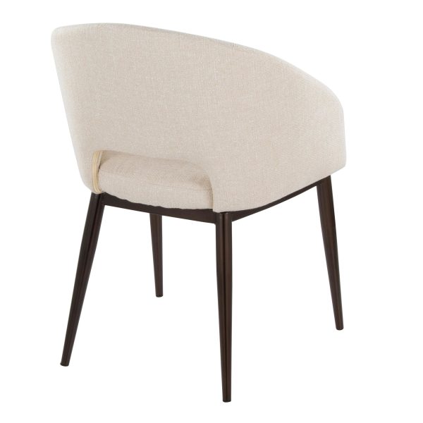 Renee Cream Noise Fabric Copper Contemporary Accent Chair 3
